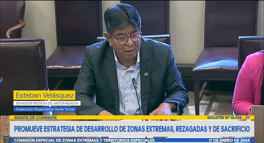 Senador Velásquez lidera propuesta legislativa para impulsar desarrollo en zonas estratégicas del país como la Provincia El Loa
