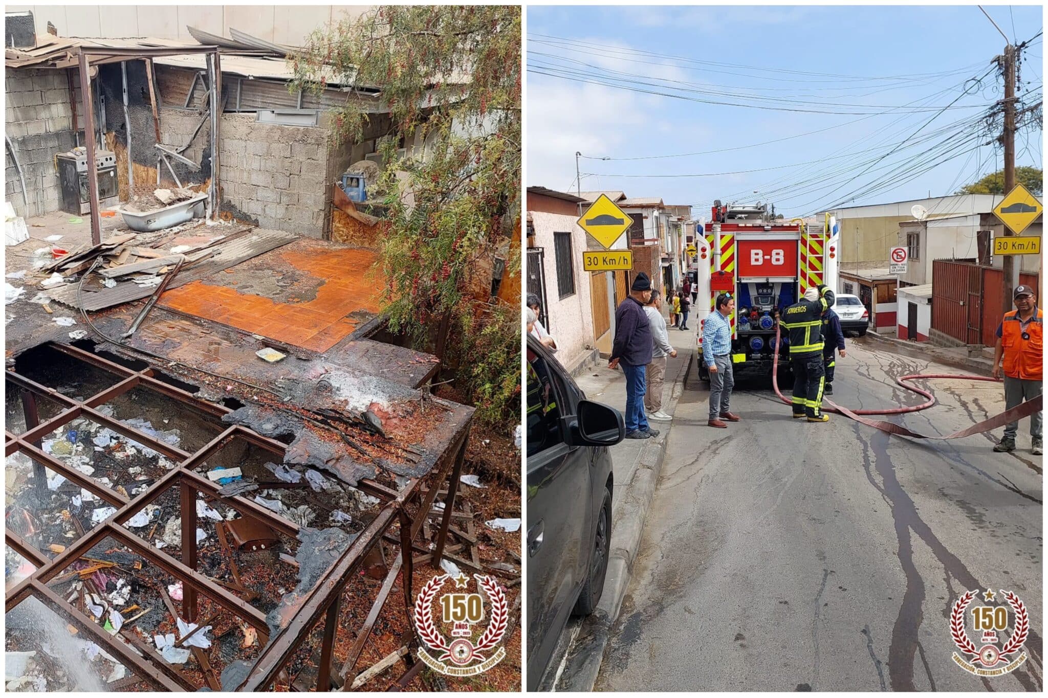 Quema de basura en el patio de una casa en Antofagasta: Vivienda ya ...