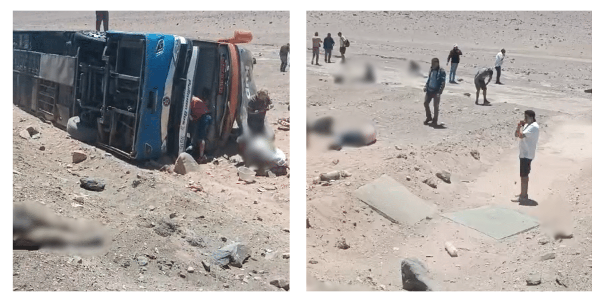 VIDEO | Trágico accidente en ruta 5 Norte: Volcamiento de bus deja dos ...