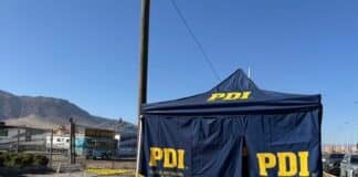 Carpa de la PDI en la escena