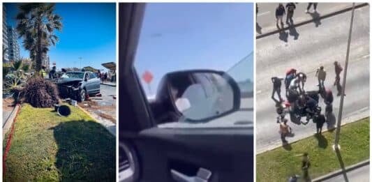 Accidente de coche con palmera involucrada en Antofagasta